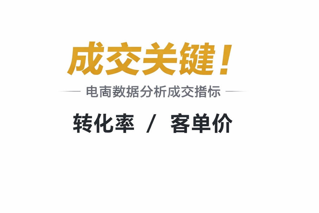 成交关键！电商数据分析成交指标，转化率 / 客单价